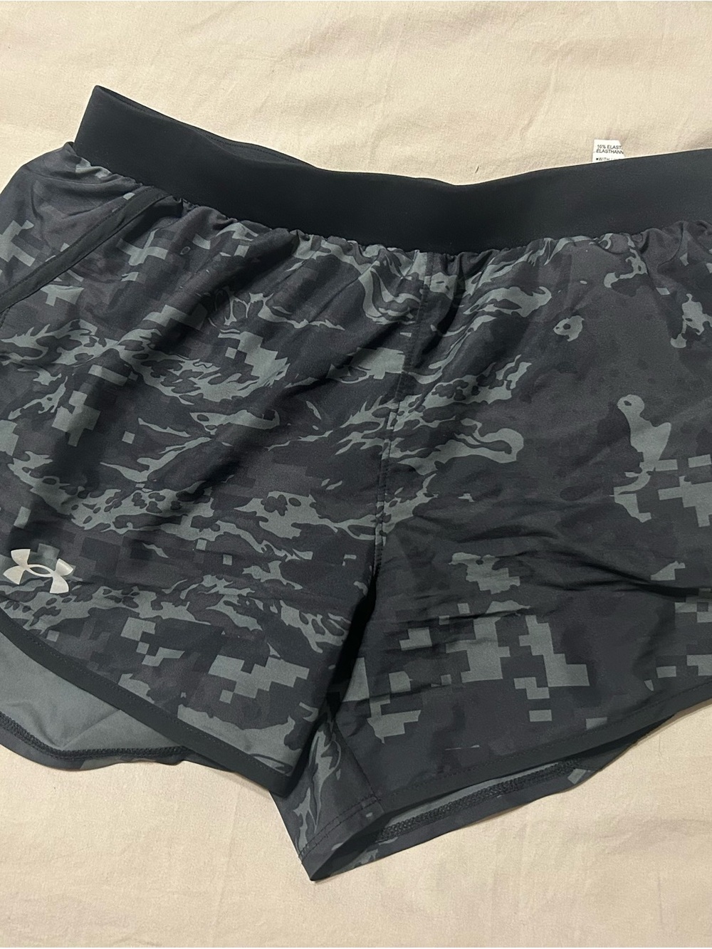 Under Armour Women’s Black & Gray Camo Athletic Shorts